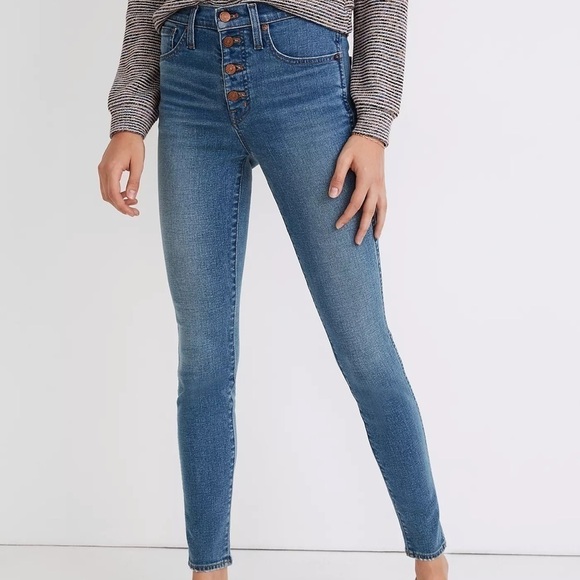 MADEWELL 10" High-Rise Skinny Jeans in Dewitt Wash - Picture 4 of 10